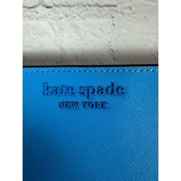KATE SPADE NEW YORK Cameron blue saffiano leather logo wallet NEW - Picture 3 of 8